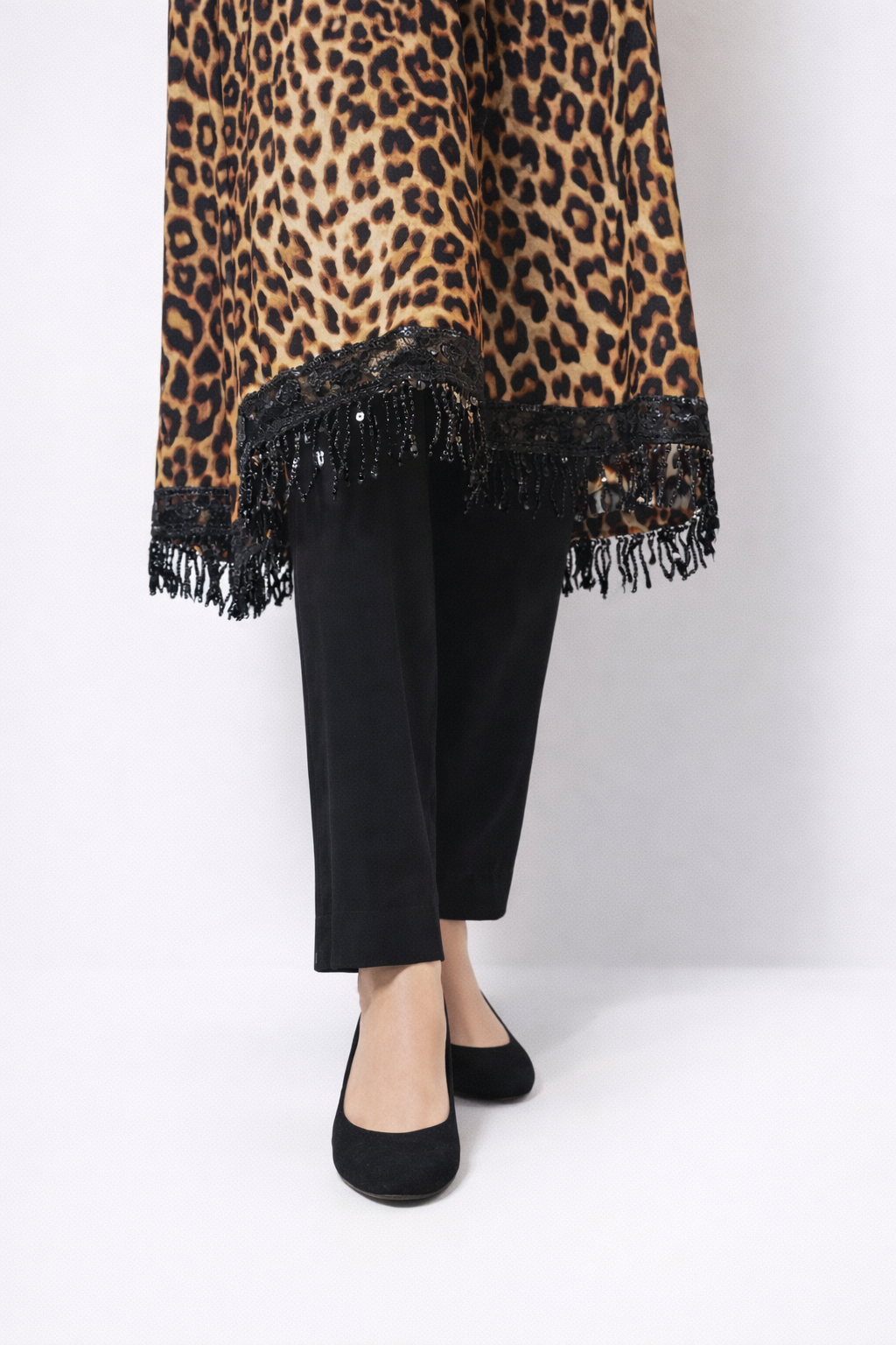 Cheetah A-line frok with plain trouser-2