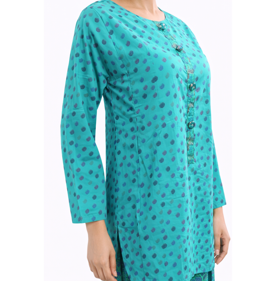 Green short shirt and farshi shalwar-2