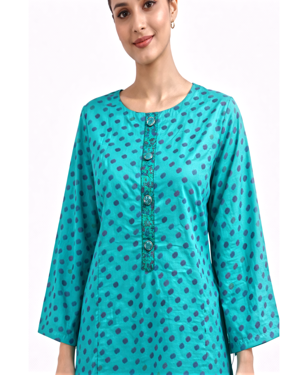 Green short shirt and farshi shalwar-3