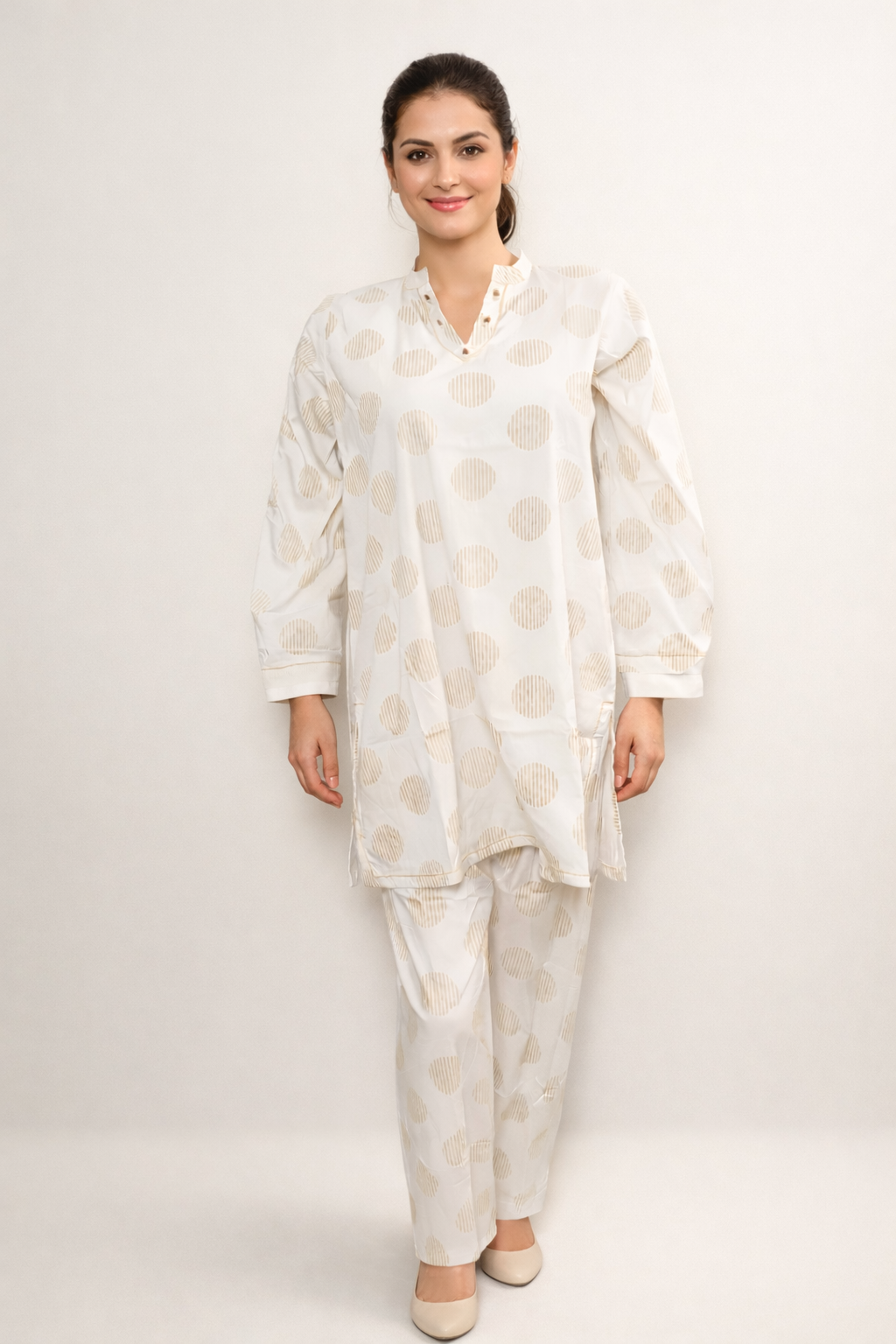 Offwhite cotton co-ord set-1