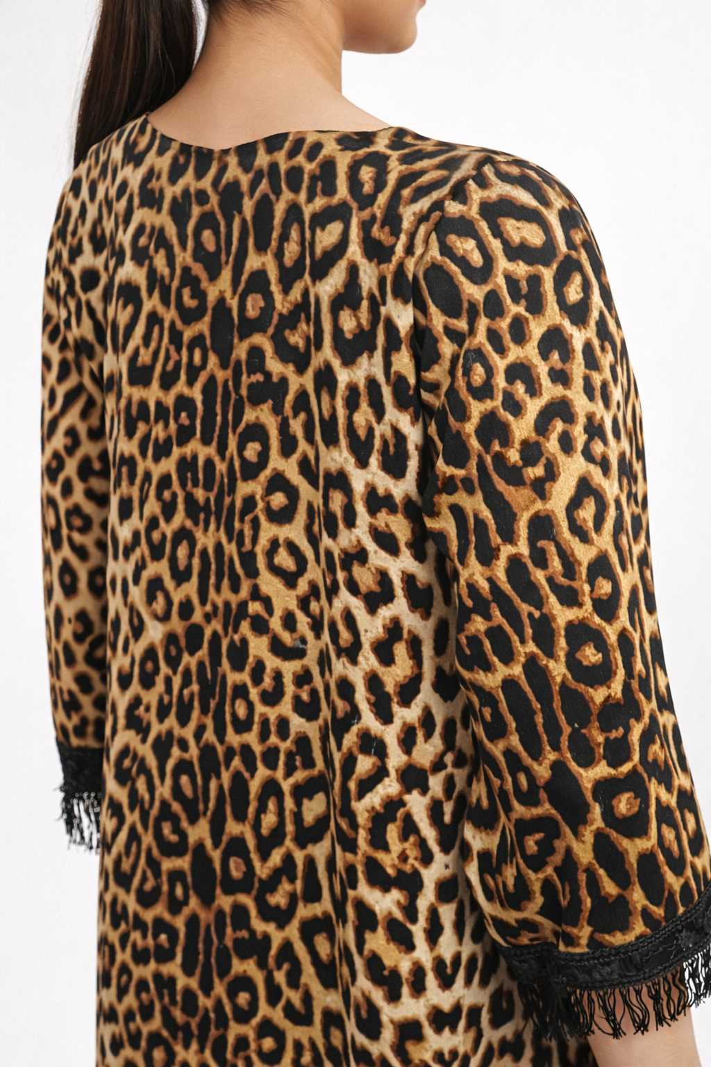 Stitched Cheetah A-line frok set