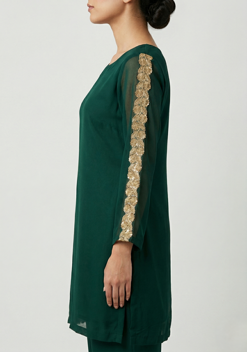 green chiffon 3 piece set -2