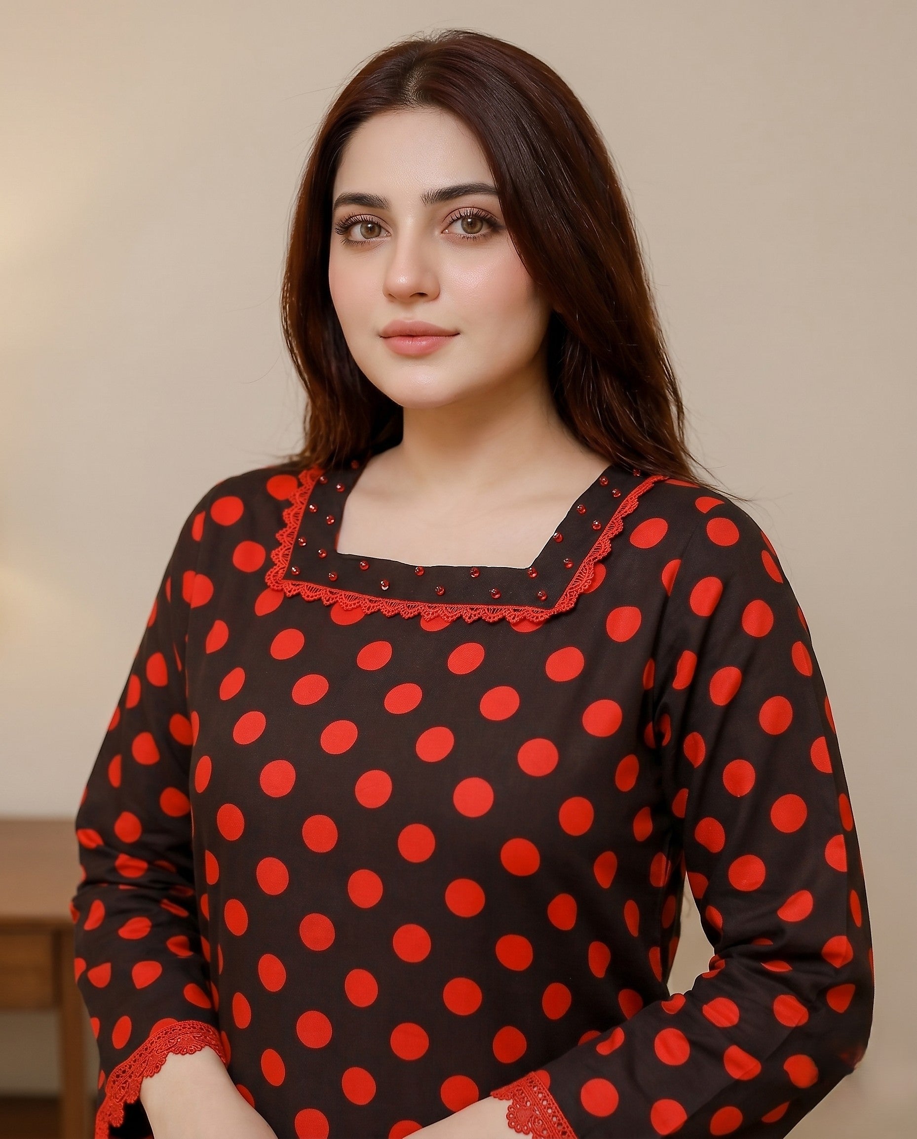 Polka Dots Kurti Set-00101