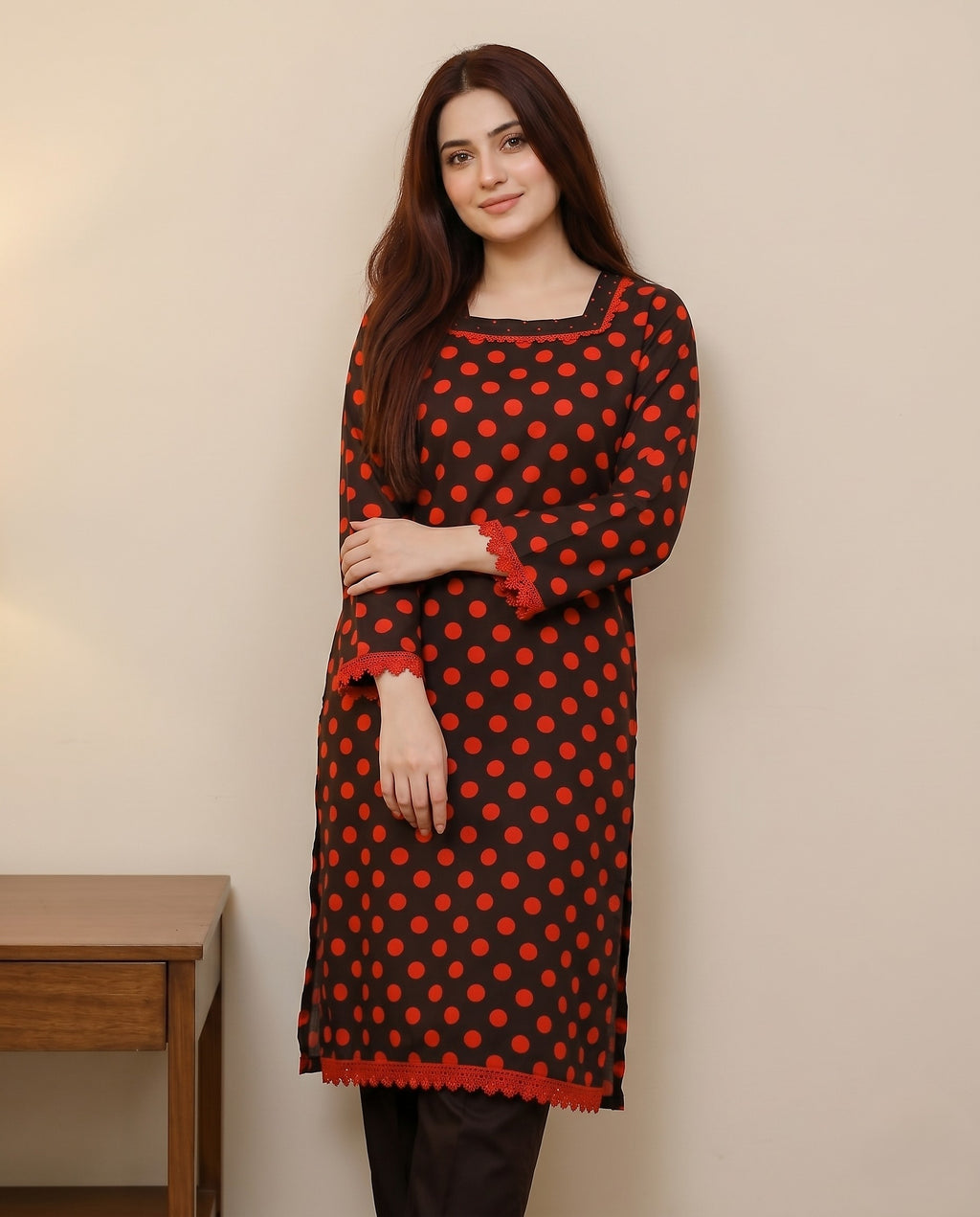 Polka Dots Kurti Set-00101