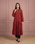 Stripped Red Linen Maxi Set