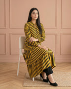 Stripped Yellow Linen Maxi Set
