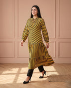 Stripped Yellow Linen Maxi Set