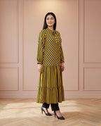 Stripped Yellow Linen Maxi Set